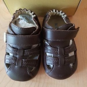 Robeez colorblock brown sandals 6-9 mos.